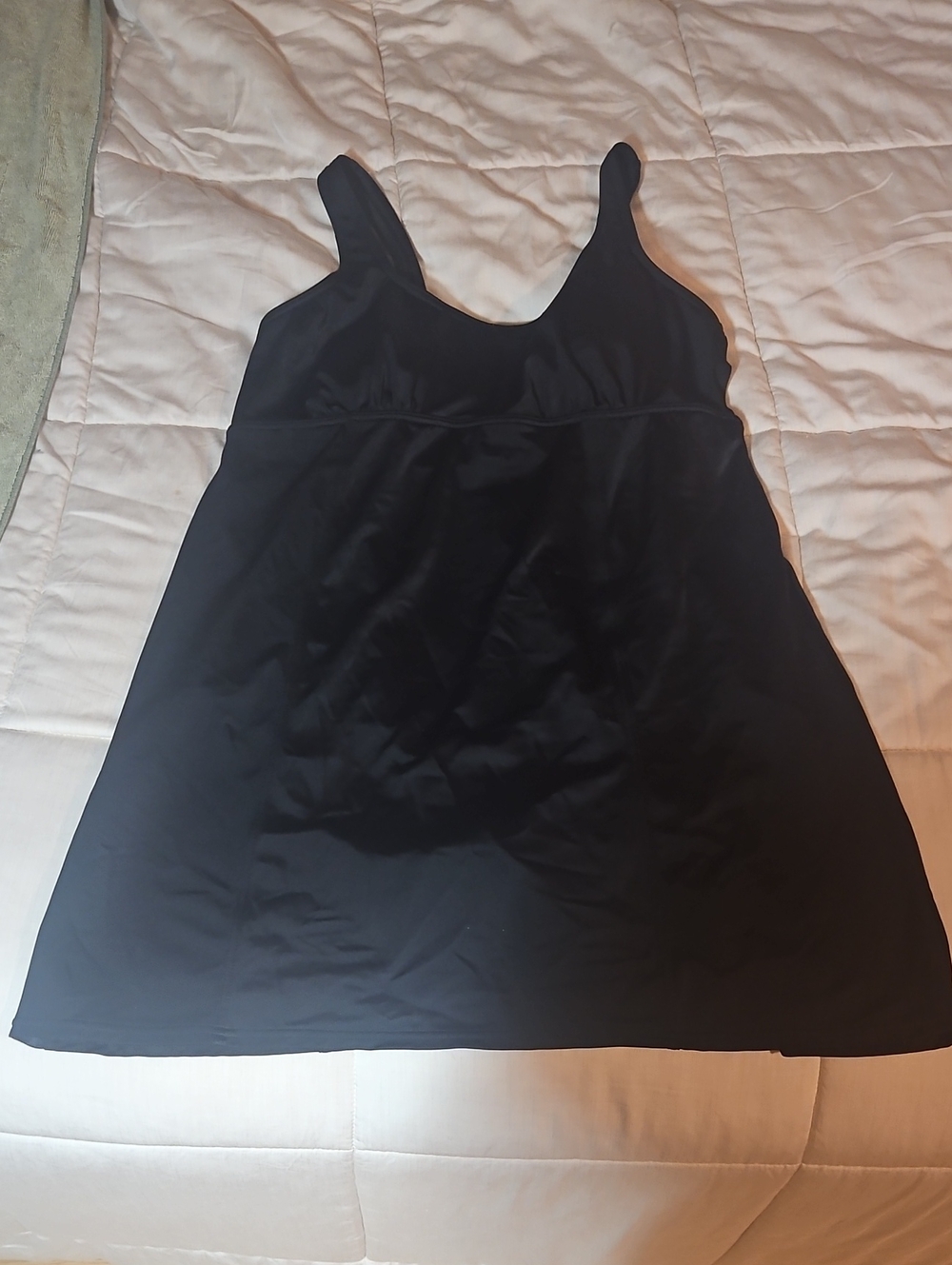 Lands' End Black Swimdress with Tank Straps